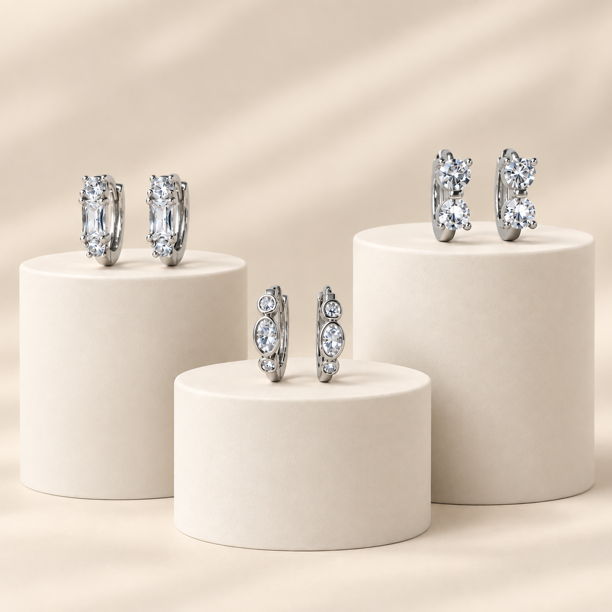 Trinity Huggie Earrings - Set of 3