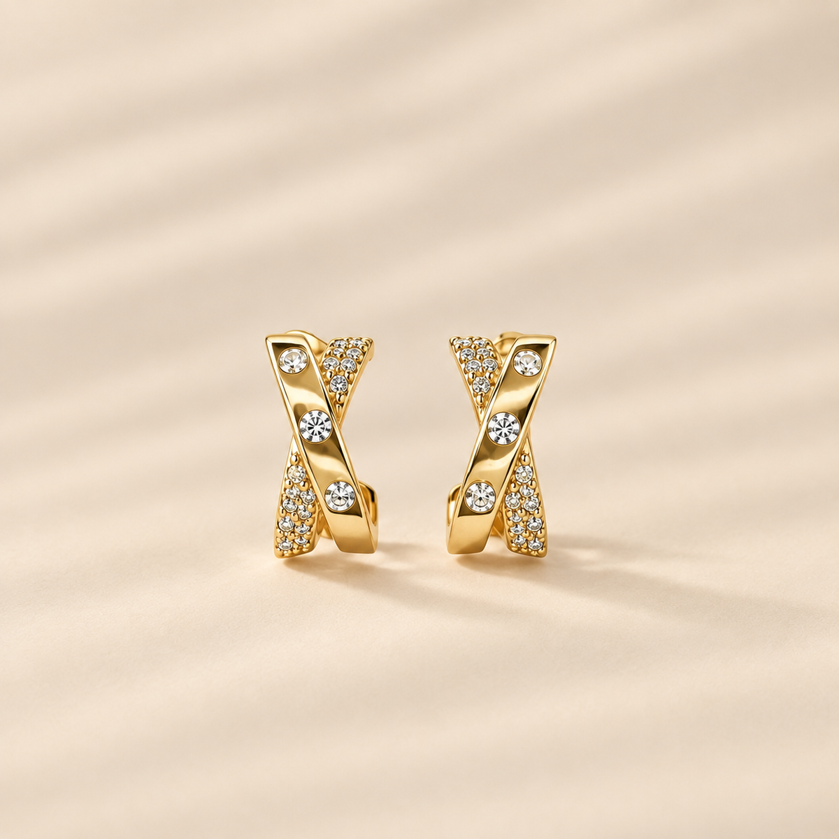 Zara — Sterling Silver Criss-Cross Hoop Earrings