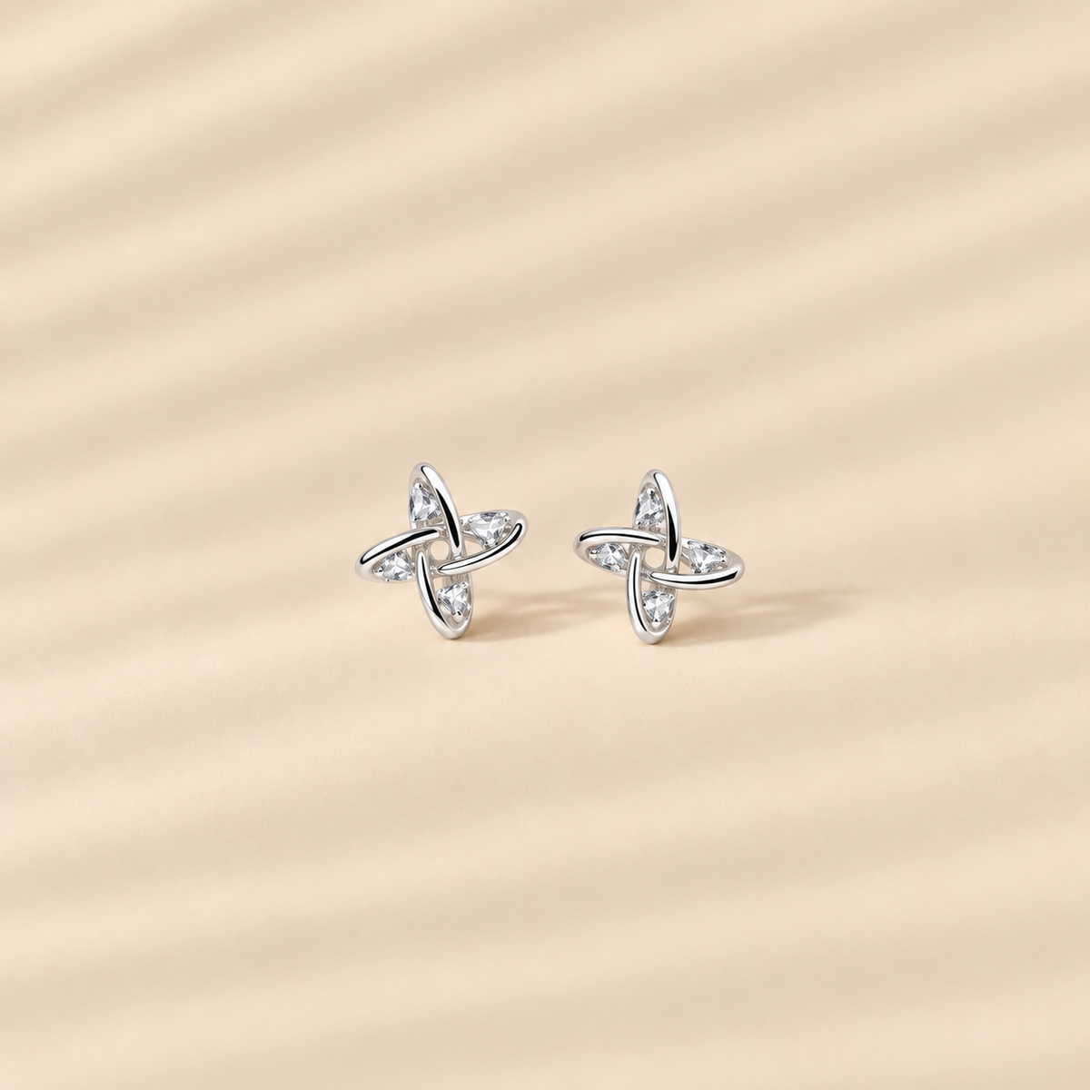 Stellar — Sterling Silver Knot Stud Earrings