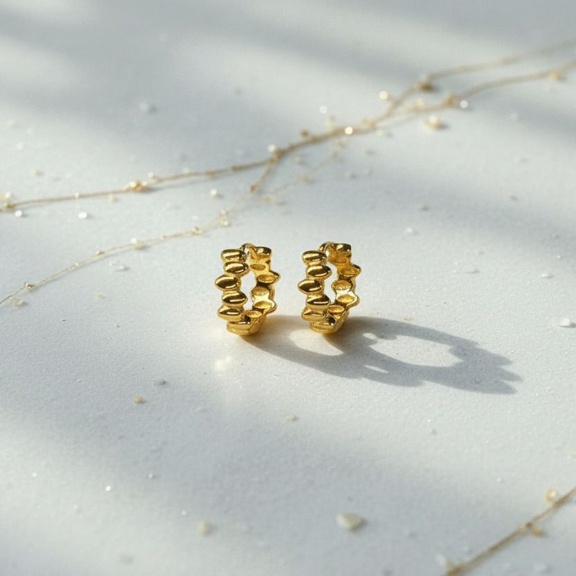 Audrey — Sterling Silver Segmented Hoop Earrings
