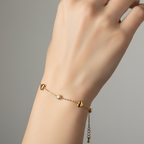 Valentina — Polished Heart & Round Cut Bracelet