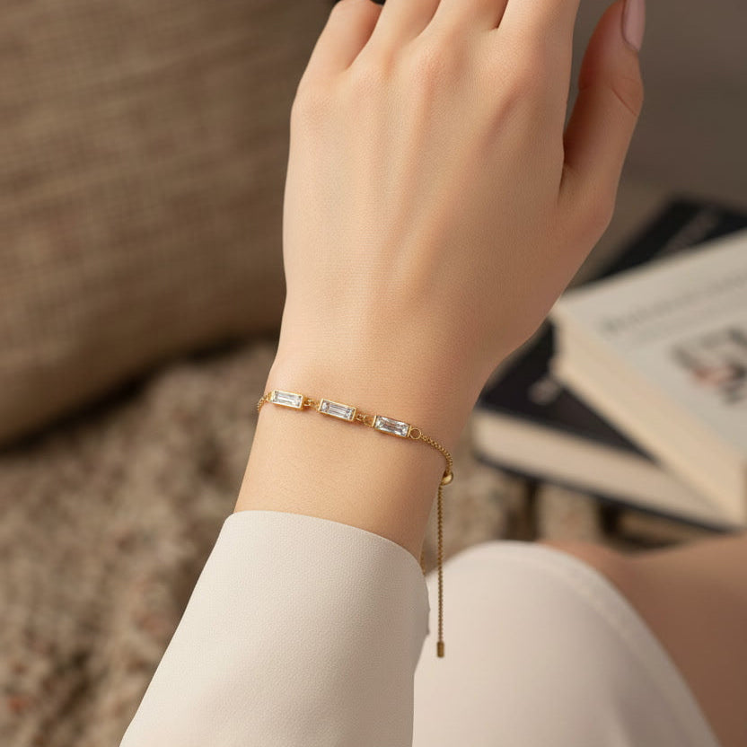 Evermore — Emerald Cut Pull-Tie Bracelet