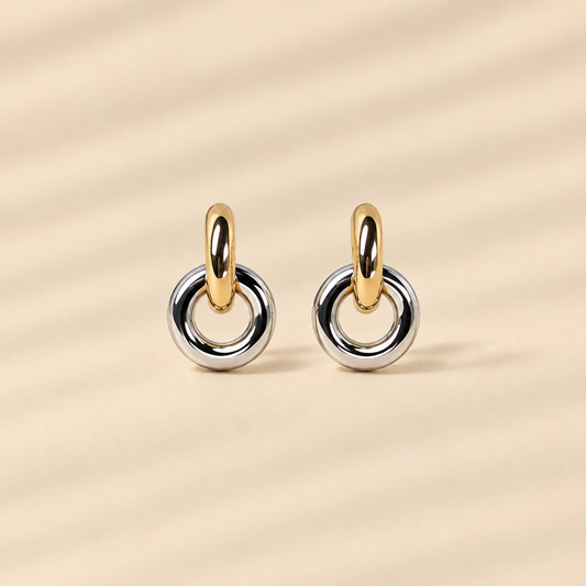 Valeria—  Two Tone Hoop Earrings