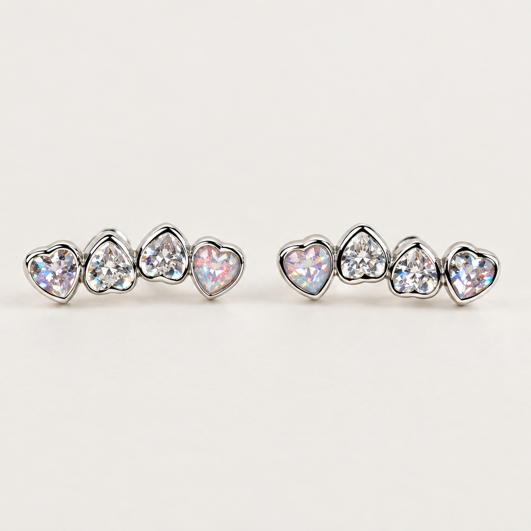 Love's Light — Heart Stud Earrings