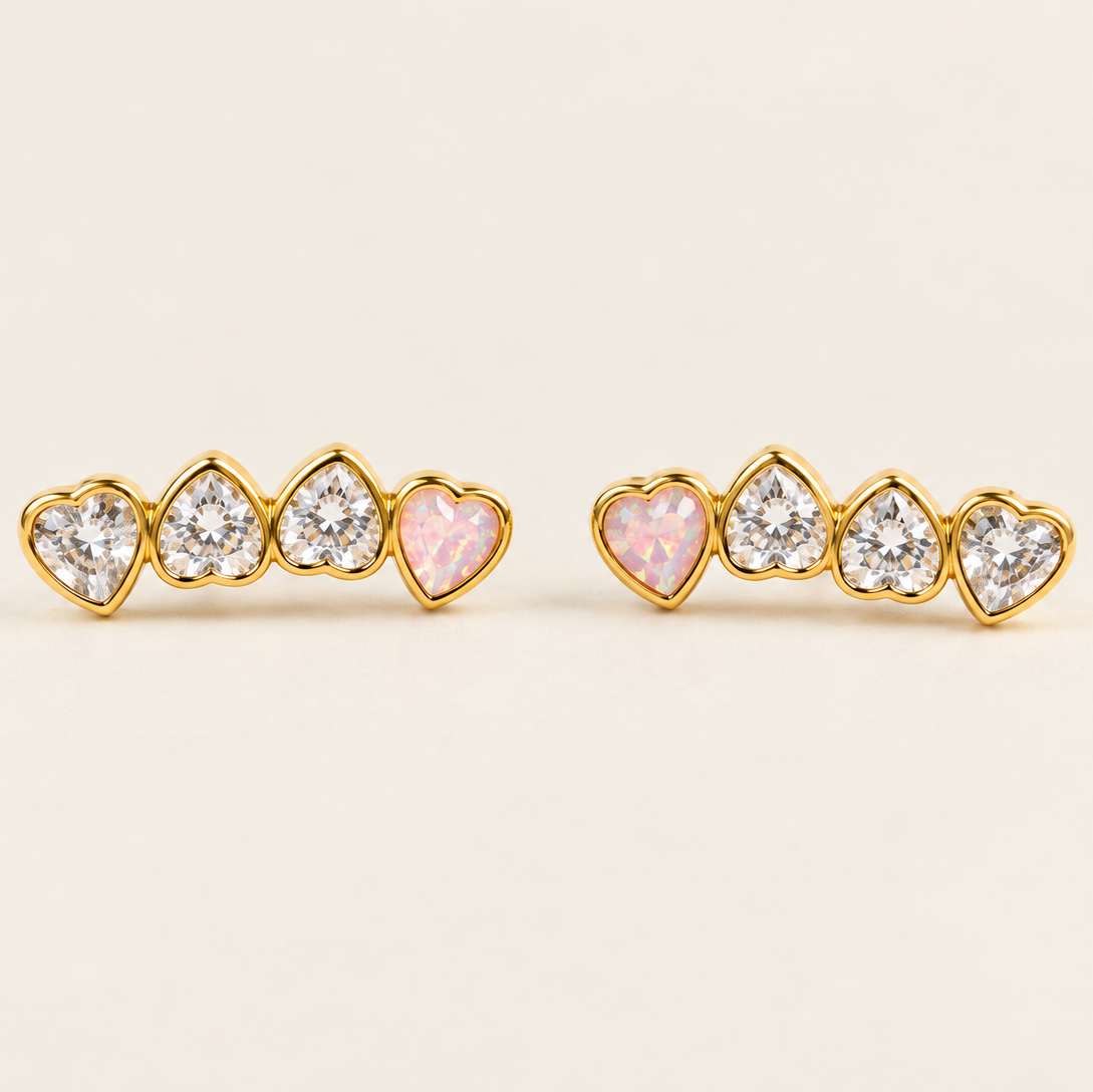 Love's Light — Heart Stud Earrings