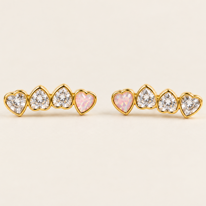 Love's Light — Heart Stud Earrings