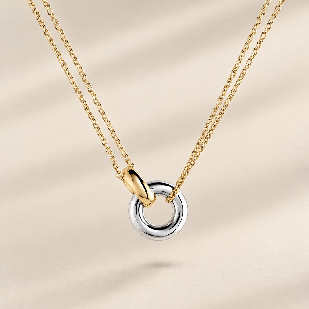 Valeria — Two Tone Interlocking Necklace