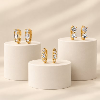 Trinity Huggie Earrings - Set of 3