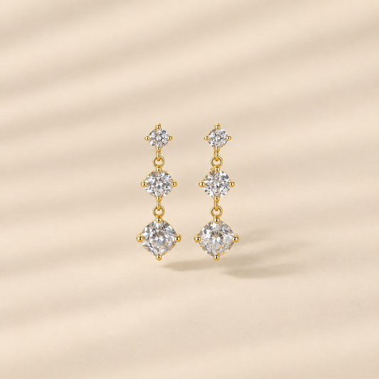 Born to Dazzle — Round Cut Dangle Earrings