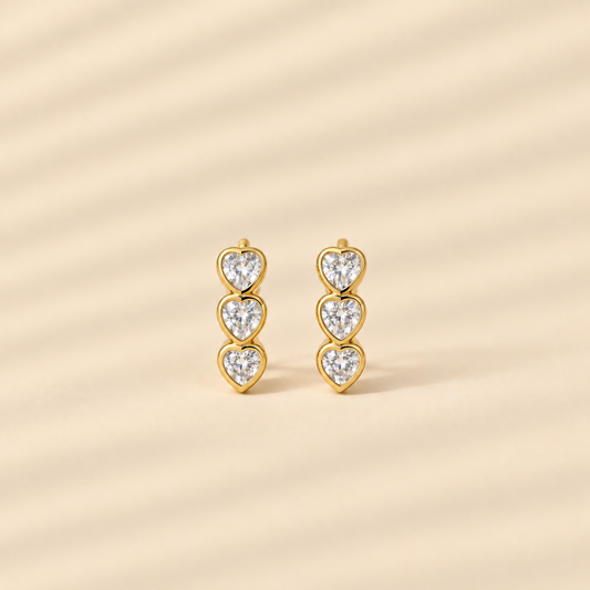 Sweetheart — Heart Huggie Earrings