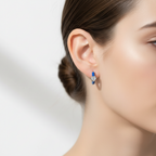 Cupid's Love — Enamel & CZ Heart Huggie Earrings