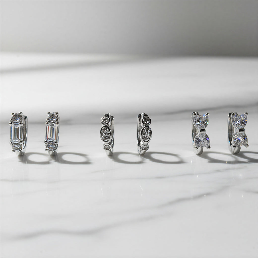 Trinity — Set of Three Huggie Earrings