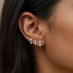 Trinity — Set of Three Huggie Earrings