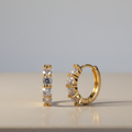Pair of CZ Gold hoop earrings 