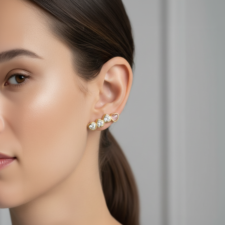 Love's Light — Heart Stud Earrings