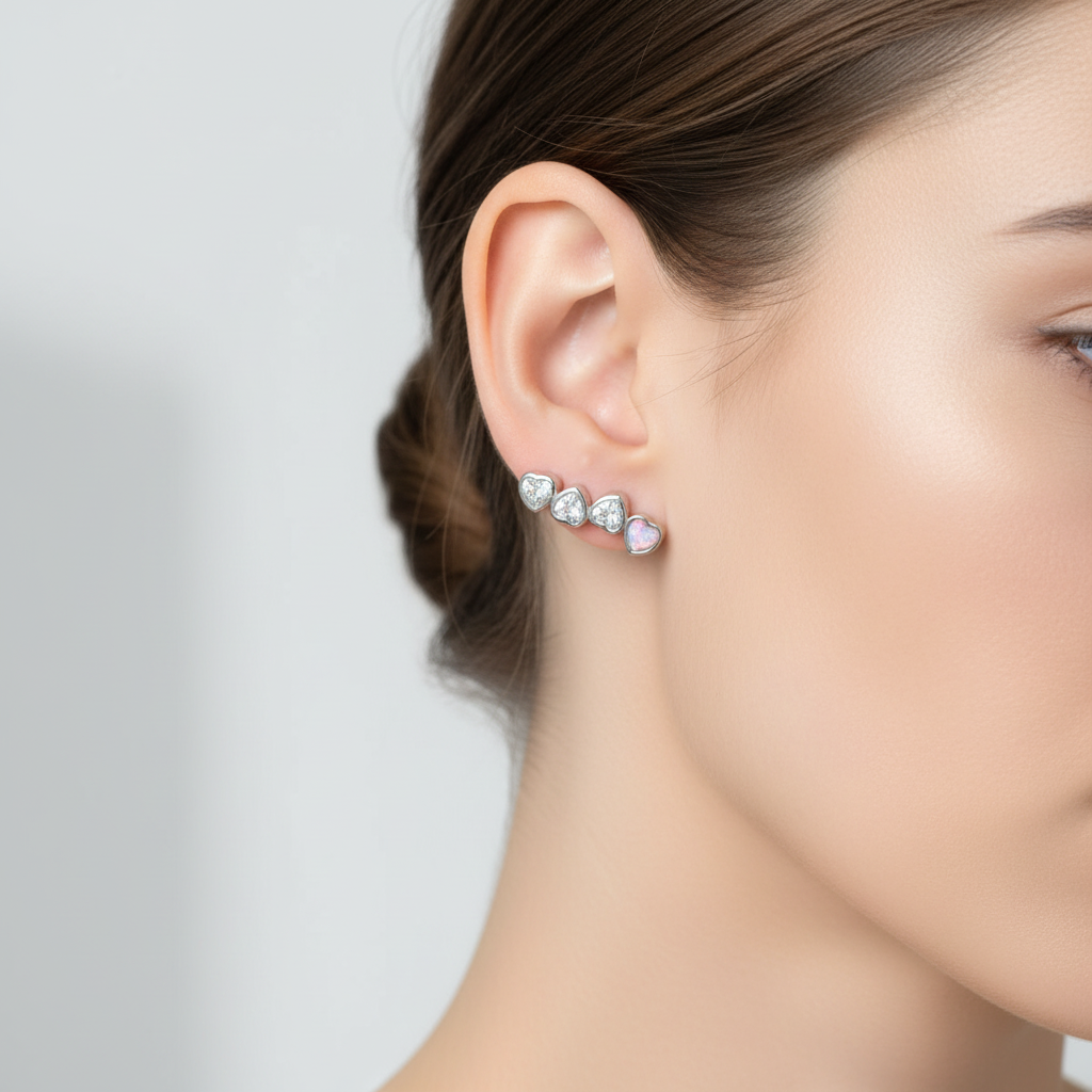 Love's Light — Heart Stud Earrings