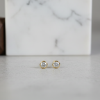 Barely there — Round Cut Stud Earrings