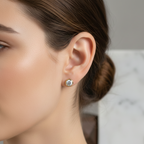 Barely there — Round Cut Stud Earrings