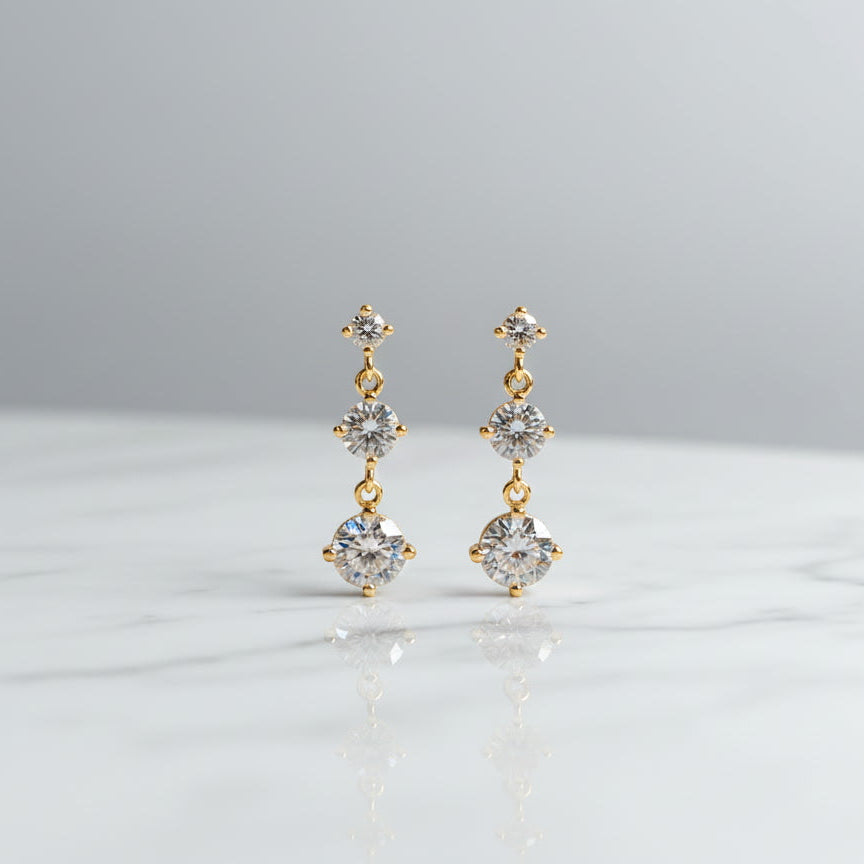 Born to Dazzle — Round Cut Dangle Earrings