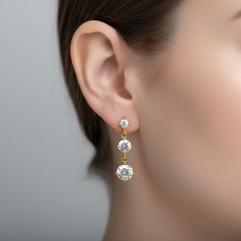 Born to Dazzle — Round Cut Dangle Earrings