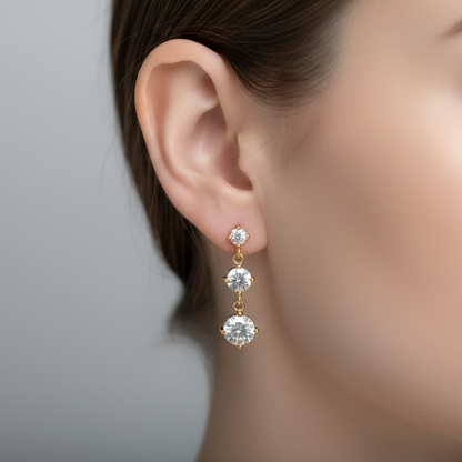 Born to Dazzle — Round Cut Dangle Earrings