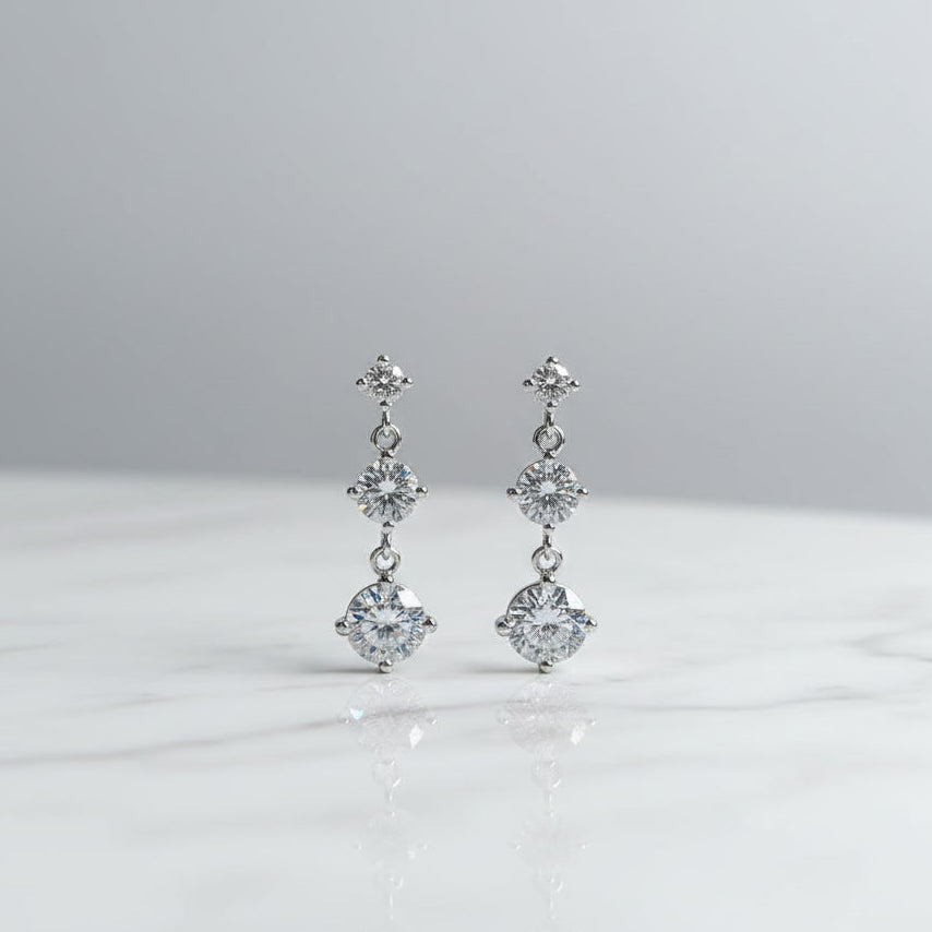 Born to Dazzle — Round Cut Dangle Earrings