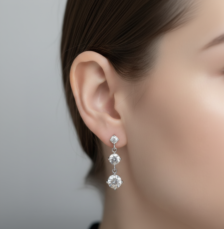Born to Dazzle — Round Cut Dangle Earrings
