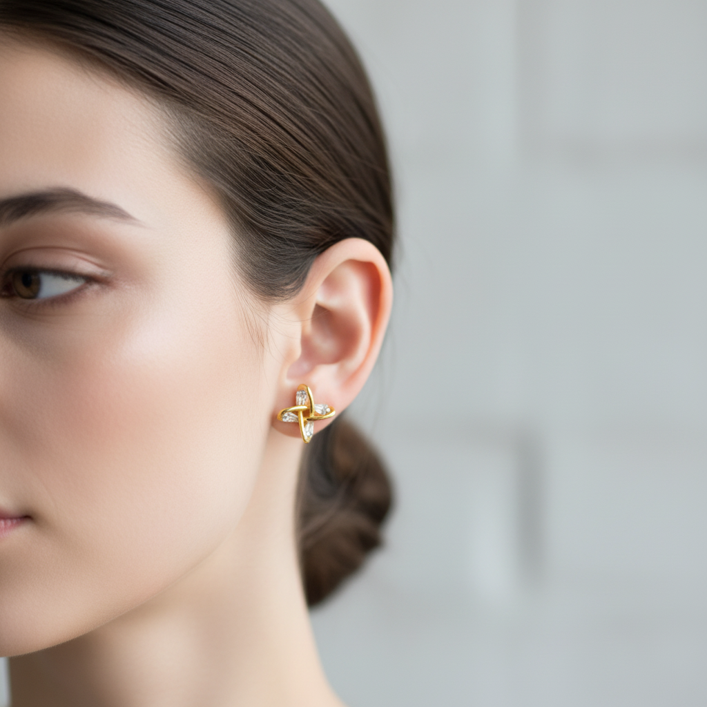 Stellar — Sterling Silver Knot Stud Earrings