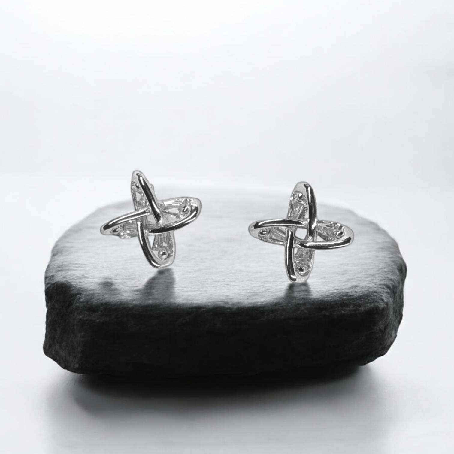 Stellar — Sterling Silver Knot Stud Earrings