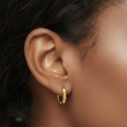 Clara — Sterling Silver High Polished Huggie Earrings