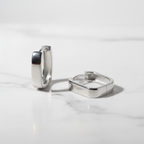 Clara — Sterling Silver High Polished Huggie Earrings