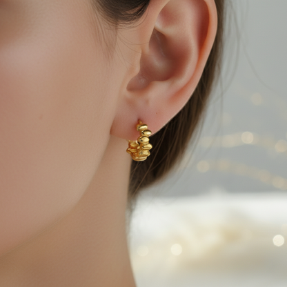 Audrey — Sterling Silver Segmented Hoop Earrings