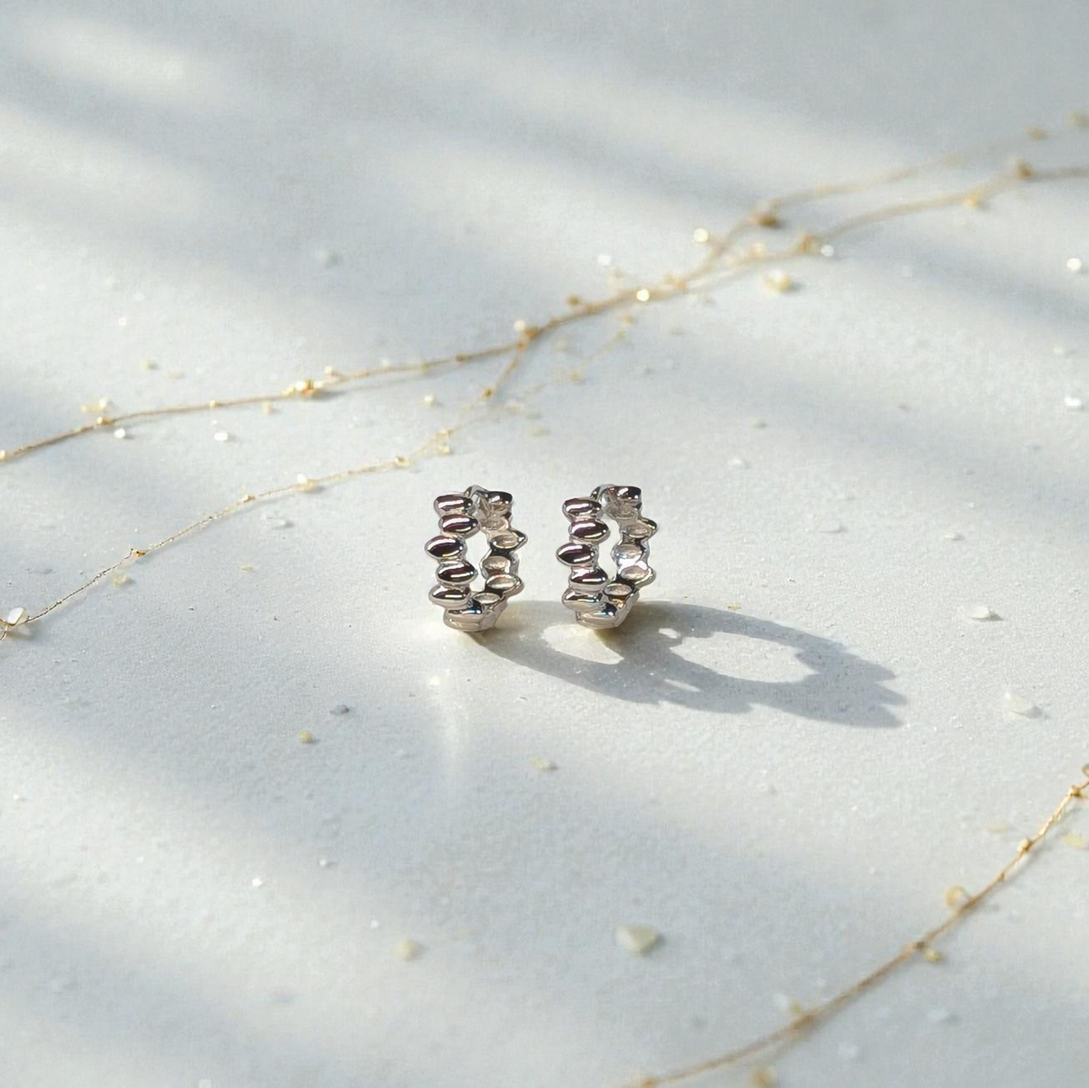 Audrey — Sterling Silver Segmented Hoop Earrings