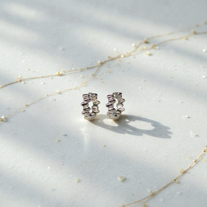 Audrey — Sterling Silver Segmented Hoop Earrings