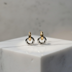 pair of two tone hoop earrings