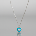 Cupid's Love — Enamel & CZ Heart Pendant Necklace