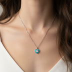 Cupid's Love — Enamel & CZ Heart Pendant Necklace