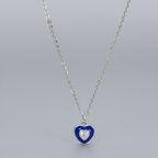 Cupid's Love — Enamel & CZ Heart Pendant Necklace