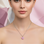Cupid's Love — Enamel & CZ Heart Pendant Necklace