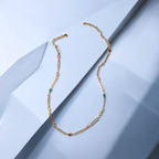 Multi color CZ link necklace