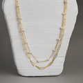 Gold layered chain necklace with pearls 