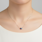 Lorelei — Sterling Silver Blue Mixed Cut Pendant Necklace
