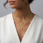 Meridian — Round Cut Layered Y Necklace