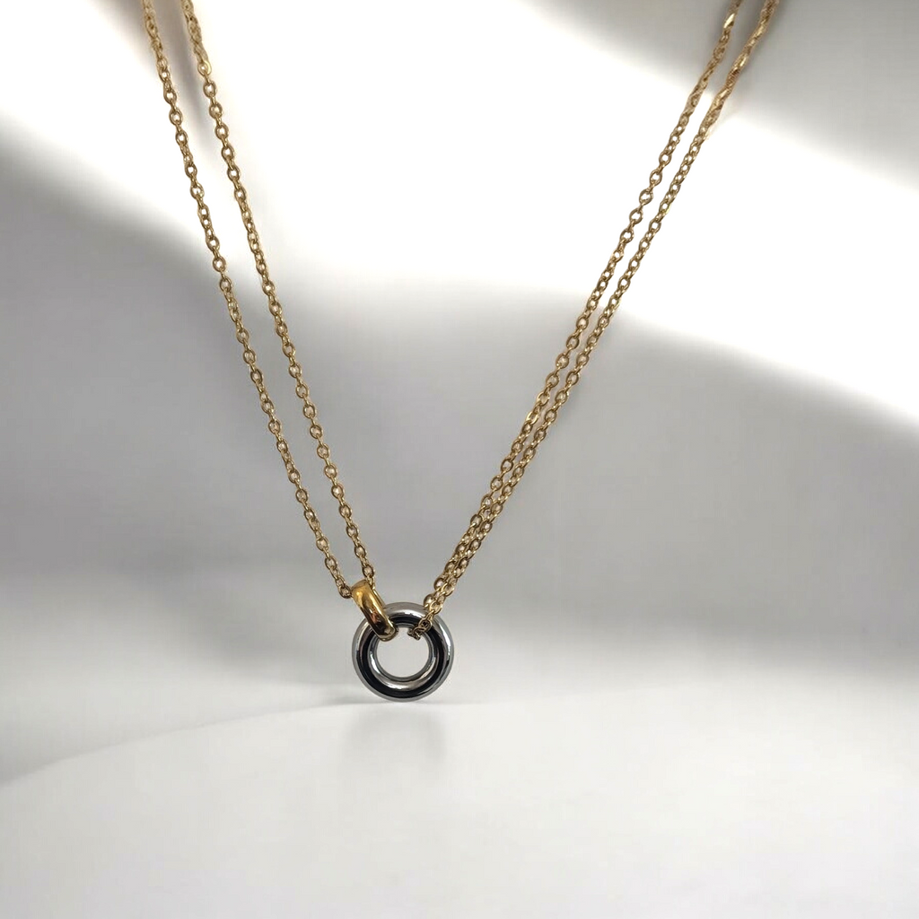 Valeria — Two Tone Interlocking Necklace