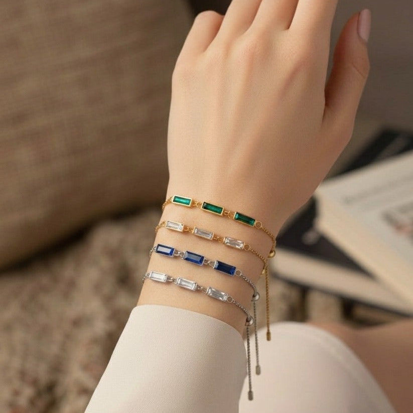 Evermore — Emerald Cut Pull-Tie Bracelet